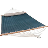 Sunnydaze Double Quilted Polyester Hammock with Detachable Pillow - 440-Pound Capacity - Tidal Wave