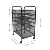 Rolling File Cart w/5 Drawers, Rolling Storage Cart Movable Desk File Stationery Organizer Cart