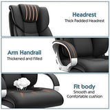 Office Chair, 350lbs Executive Leather Chair Home Office Desk Chairs, Ergonomic Computer Gaming Chair | Black AYEASY