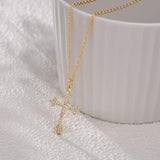 YOIHUR 14K Gold Plated Cubic Zirconia Cross Necklace for Women, Non-Tarnish Faith Jewelry for Women, Cross Faith Pendants Necklaces for Christian Occasions Christmas Valentine's Day and Mother's Day
