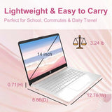 HP 14″Rose Gold Lightweight Laptop, with Office 365 & Copilot AI, Intel Processor, 4GB RAM Memory