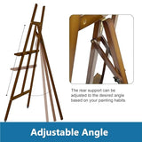 A - Frame Wooden Display Easel with Wheels - Adjustable Lyre Beechwood Studio Easel Stand