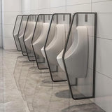 Glass Room Divider Office Partition - Tempered Glass Panels, Privacy Screen for Restrooms