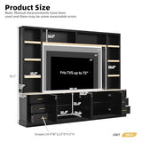 MLZTINGR 102.3" W 4-Piece Farmhouse Entertainment Center Wall Unit, TV Stand with Bookshelves