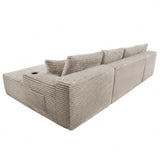 134" U-Shaped Compressed Foam Sofa, Vacuum Packed Boneless Cloud Couch