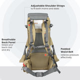 WIPHA Lightweight Baby Carrier Backpack - Adjustable & Ergonomic Hiking Child Carrier with Sunshade, Insulated Pocket, Comfortable for Toddlers & Parents (Sand)