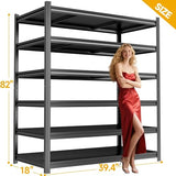 6-Tier Bookcase, Metal Bookshelf & Large Printer Stand,40" W x 82" H Industrial Tall Book Shelf Printer Table for Office
