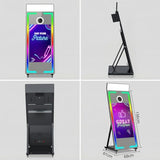 Mirror Photo Booth 65" with Camera and Printer,43'' Interactive Touch Screen Magic Mirror Photo Booth Built-in Mini PC, Instant Print and Share APP Remote RGB Light for Professional Party Photograph