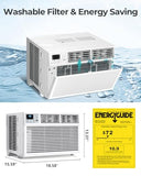 Electactic Window Air Conditioner, 8000 BTU Window AC Unit, Cool Rooms up to 350 Sq.Ft., 6-in-1 Modes,24H Timer, Energy Saving, Remote Control, Perfect for Bedroom, Apartment, Living Room, Office