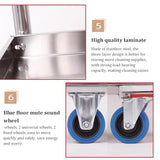 Stainless Steel Cleaning Cart, Mobile Tool Trolley for Commercial Housekeeping, Ideal for Garden