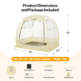 Lenotos Pop Up Sports Tent, Instant Clear Bubble Tent, with Removable Top Cover, Outdoor All Weather Shelter, for Watching Sports, Cheering, Fishing and Camping(63" L x 63" W x 63" H)
