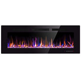 68 inch Electric Fireplace Recessed and Wall Mounted Insert