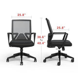 STAPLES Cartwright Ergonomic Office Desk Chair, Adjustable with Breathable Mesh & Lumbar Support, Perfect for Home & Office, Black