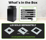 Commercial Indoor Recycle Bin - 29 Gallon Modern Looking Black Recycle Bin, Office Recycling Bins