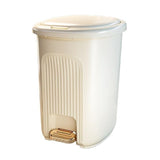 Garbage Can Hand Press Trash Bin for Kitchen Bedroom Office(White,Large)