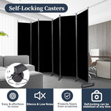 Room Divider Folding Privacy Screens W/Lockable Wheels, 132'' Partition Room Dividers
