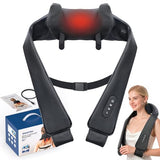 PERLEVI Cordless Neck Shoulder Massager with Heat, Deep Tissue Shiatsu Kneading for Pain Relief, Upgraded Straps Portable for Home Office Travel, Ideal Gifts for Men Women Mom Dad