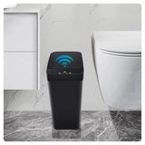 QSFWCSM 2 Pack Bathroom Trash can, Smart Touchless Trash Can, Automatic Motion Sensor Trash Bin (Black+Black)