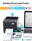 Industrial Thermal Label Printer, 6IPS High-Speed 4.4'' Max Width, USB/Ethernet