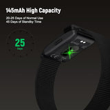 Fitness Trackers Smart Wristband With Hidden Screen(Wrist-Raise Screen Activation)Activity & Sleep Tracker with Heart Rate/HRV/Blood Oxygen (Black, Universal Size)