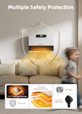 Brightown Wall Heater, Heater for Indoor Use 1500W, 5 Optional Modes, Adjustable Thermostat, Easy Mount Home Space Heater for Bedroom Bathroom with Remote Control, 12H Timer, Works with Alexa, White