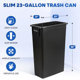 PRINCE 23 Gallon Slim Trash Can Kitchen, Commercial Tall Trash Bin Narrow