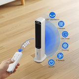 Windowless Portable Air Conditioner, 36 Inch Cooling Fans that Blow Cold Air, 3-in-1 Tower Fan with Remote, 3 Speeds, 120° Oscillation Swamp Cooler, 12H Timer Evaporative Cooler for Bedroom Indoor Use