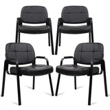 Big Tall 400 lbs Waiting Room Chair with Padded Arms, Leather Office Guest Chairs No Wheels
