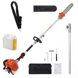 43CC Gas Powered Pole Saws, 2-Stroke Gas Pole Saws for Tree Trimming with 12in Cutting Bar, with Extendable Pole to Height Reachable 9.5 ft Chainsaw Tree Trimmer