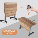 Modern Conference Table,4PCS Folding Conference Table with 360°Mobile Wheels,Office Conference Room Table for 4-6 Person