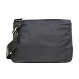 Prada Midnight Black Tessuto Nylon & Saffian Leather Designer Crossbody Messenger Travel Bag