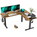 Marsail 63×55 in Electric Corner L-Shaped Standing Desk with 4-in 1 Electical Outlet