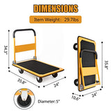 LEADALLWAY Platform Truck Large Size 880lbs Foldable Push Cart