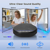 Ynoonvon Conference Speakerphone with 360° Voice Pickup, AI Noise Reduction & Echo Cancellation, USB Plug and Play Desktop Microphone Speaker