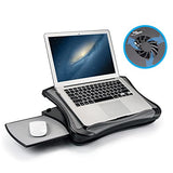 Laptop Lap Pad Laptop Stand with Attached Mouse Pad, Cushion and USB Cooling Fan
