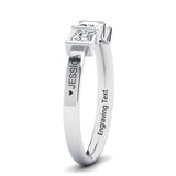 Oseew 1.5 Carat 3 Stone Moissanite Ring for women Wedding Rings for Women Princess Cut Moissanite Engagement Ring (White gold)