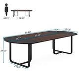 70.86 Inches 6FT Oval Conference Table, Two-Tone Finish Curved Meeting Tables for Office