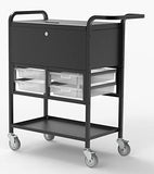 Luxor Indoor Modern Mobile Utility Heavy Duty Storage Organizer File Cart with Locking Cabinet