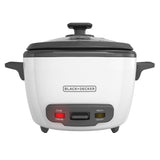 16-Cup Rice Cooker, 8-Cup Uncooked Rice, Steaming Basket, Removable Non-Stick Bowl BLACK+DECKER