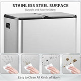 Kitchen Trash Can 16 Gallon 60L Dual Stainless Steel Garbage and Recycling Can with Foot Pedal for Kitchen