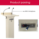 Podium Stand with Speaker and Microphone, Pulpit Podium with Microphone Speakers