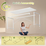 PRAISUN 55 Inch Computer Desk, Home Office Desk with Spacious Desktop, Modern Gaming Desk, Writing Study Table for Bedroom, Small Spaces