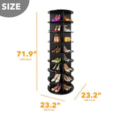 SpaceAid 8 Tier Rotating Shoe Rack Tower, Spinning Shoe Display Lazy Susan, Revolving 360 Shoe Rack Storage Round Carousel, Vertical Handbag Rotate Shoes Closet Organization (8-Tier Black)