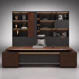 L Shaped Executive Desk with Combination Lock Drawer, 78 inch Large Computer Desk