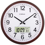 OSTAR 14" Large Analog Digital Display Wall Clock Silent Non-Ticking, Day of The Week Temperature Battery Operated Clock for Living Room Bedroom Kitchen