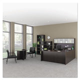Alera ALE Reception Lounge Series Guest Chair, Espresso/Black Leather