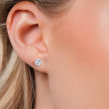 Gem Stone King 14K Gold Lab Diamond Stud Earrings