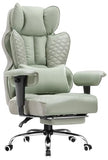COMHOMA Big and Tall Office Chair Wide Ergonomic Gaming Chair with Deluxe Embossing Designed Leather with Foot Rest,150°Reclining Adjustable Armrests Pocket Spring Back Support and Pillow