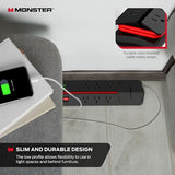 Monster Power Center Vertex Surge Protector with Detachable USB Power Strip, Surge Protector Power Strip - 6 AC Outlets, 2 USB-A Ports &1 USB-C Port