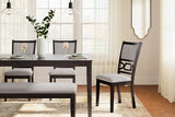 Signature Design by Ashley Langwest Classic Upholstered Dining Table and 4 Chairs and Bench, Set